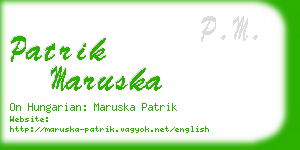 patrik maruska business card